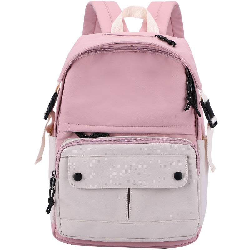 Contrast-Colour Canvas School Backpack – 20–35L