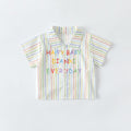 Jeans Set for Boys, Two-Piece Outfit, Letter Print Shirt with Denim Pants