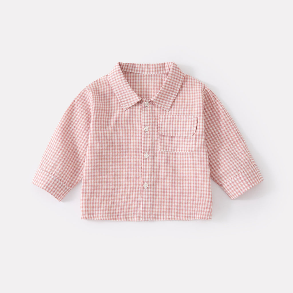 Boy Plaid Shirt Set Button-Down Shirt Jeans Pants 3-Piece Set