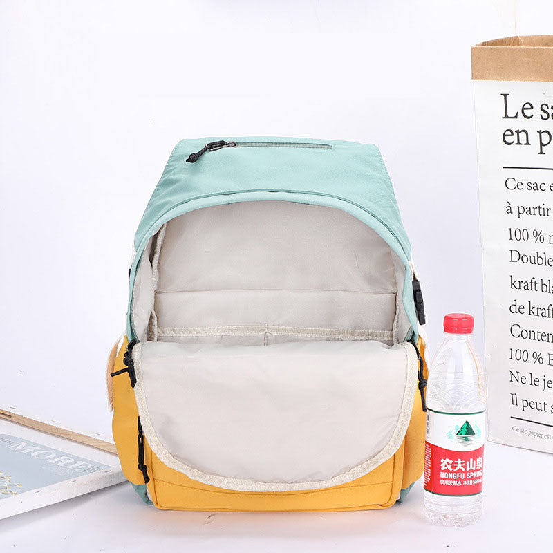 Contrast-Colour Canvas School Backpack – 20–35L