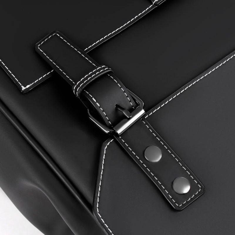 Men's PU Leather Laptop Backpack — Large Capacity Business Travel Bag