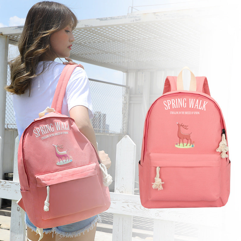 Rainbow Cat Anime Oxford Cloth Backpack — Cartoon Character School Bag for Kids & Teens