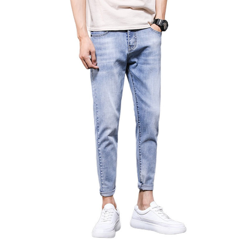 Men’s Mid-Rise Tapered Cropped Jeans