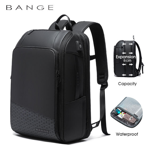 Men's USB Business Backpack — Large Capacity Oxford Cloth Laptop Travel Bag with Air Cushion Straps, 36–55L