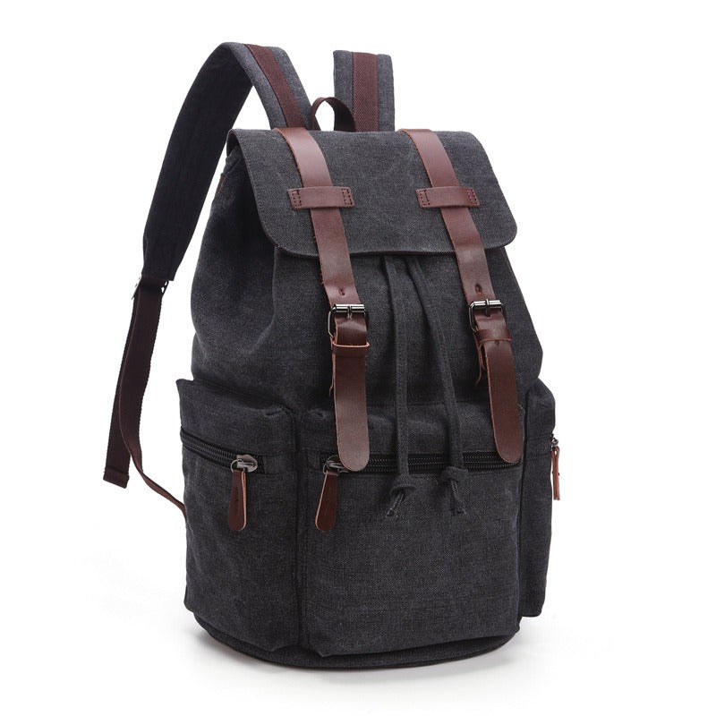 Canvas Travel & School Backpack — Large Capacity Laptop Bag with Multi-Compartment Organisation