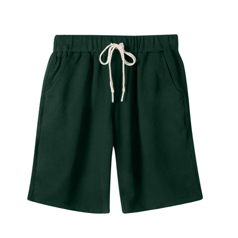 Solid Color Women's Summer High Waist 150kg Five-Point Pants Large Size Drawstring Sports Casual Pants Plus Size Slim Straight-Leg Pants Weizhong
