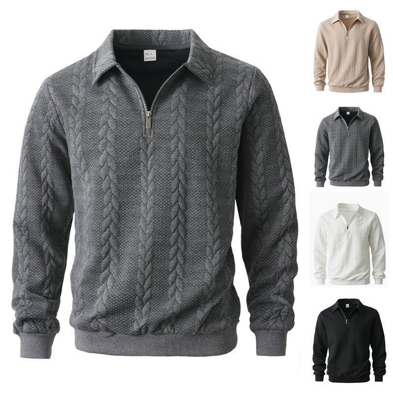 Men’s Jacquard Half-Zip Knit Sweatshirt