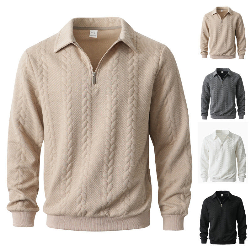 Men’s Jacquard Half-Zip Knit Sweatshirt