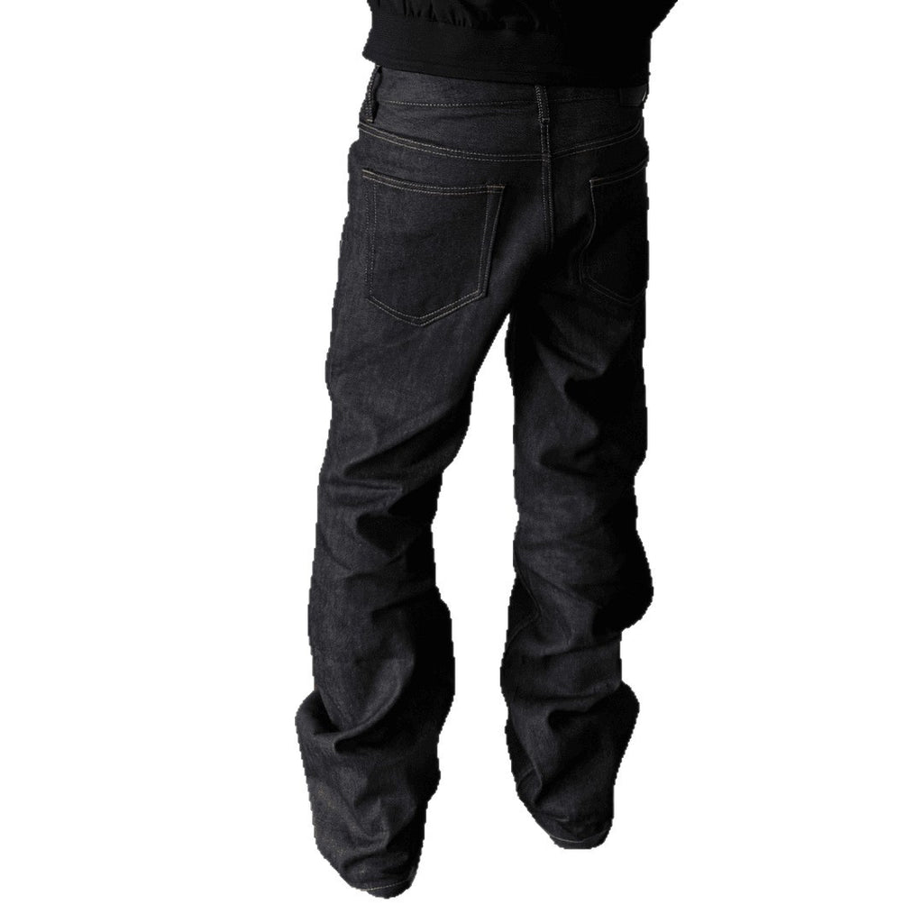Washed Loose Straight Leg Jeans Men Clean Fit Hand Stitched Versatile Long Pants