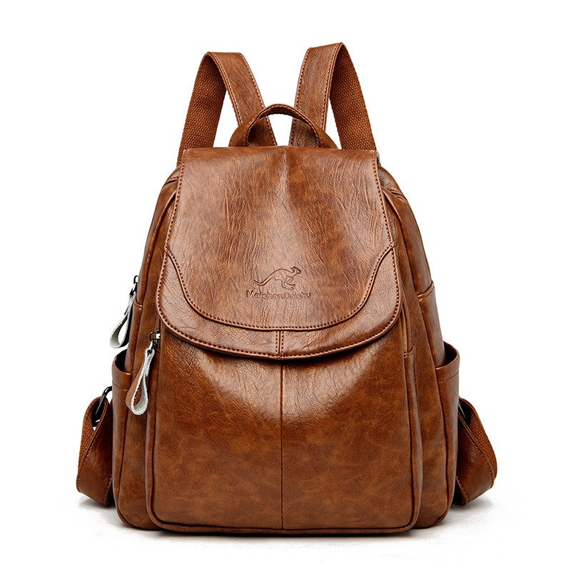 Women's PU Leather Backpack — Anti-Theft Travel & College Bag | 9 Colours