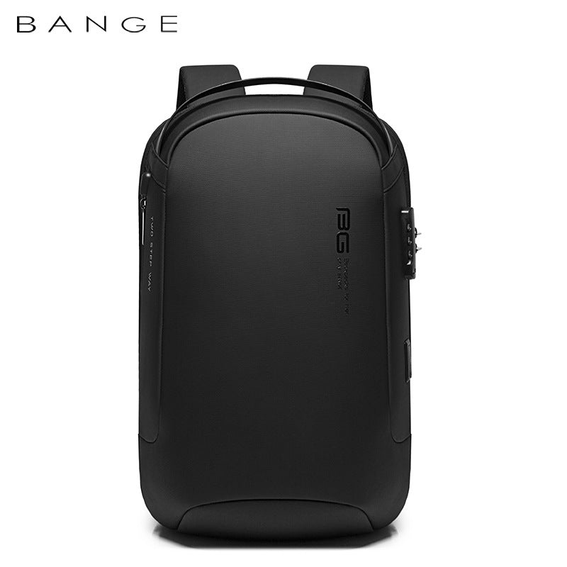 BANGE Fashion Business Backpack — Anti-Theft Lightweight Laptop Commuter Bag in Black & Grey