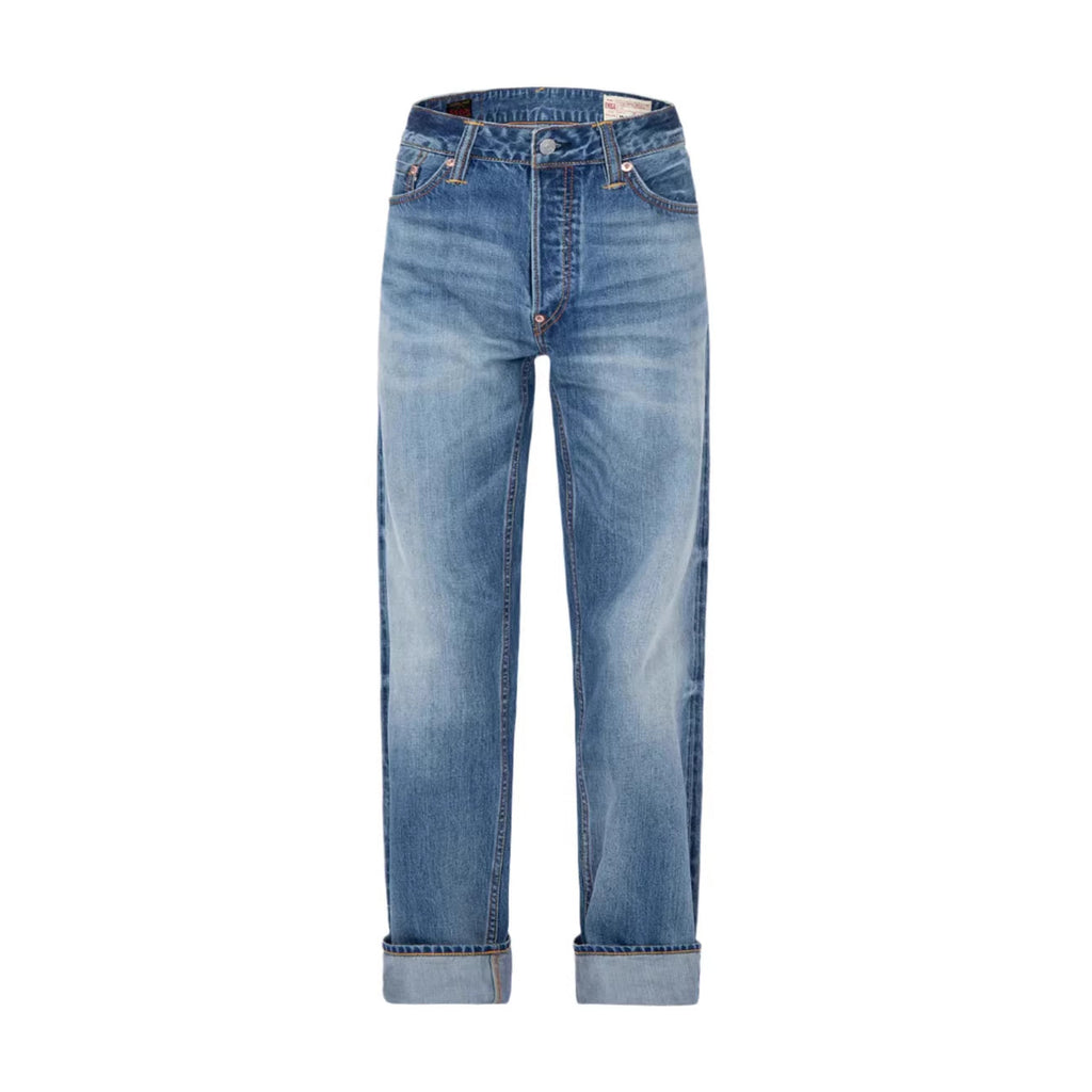 High Street  Printed Denim Pants Men High Waist Loose Straight Leg Jeans Ins Fashion