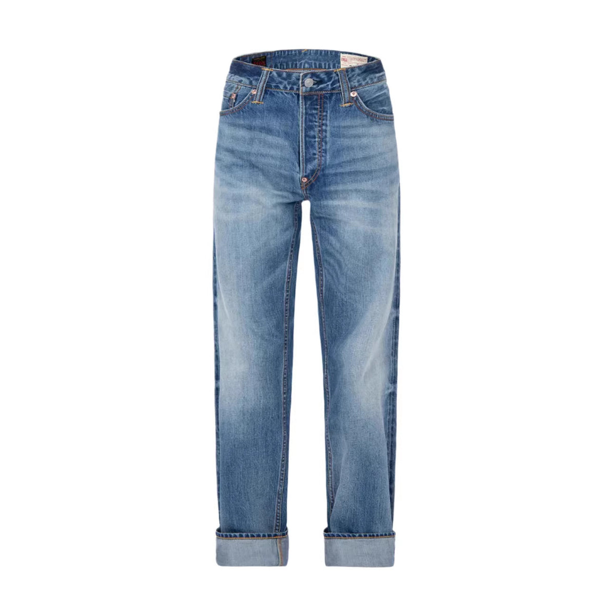 High Street  Printed Denim Pants Men High Waist Loose Straight Leg Jeans Ins Fashion