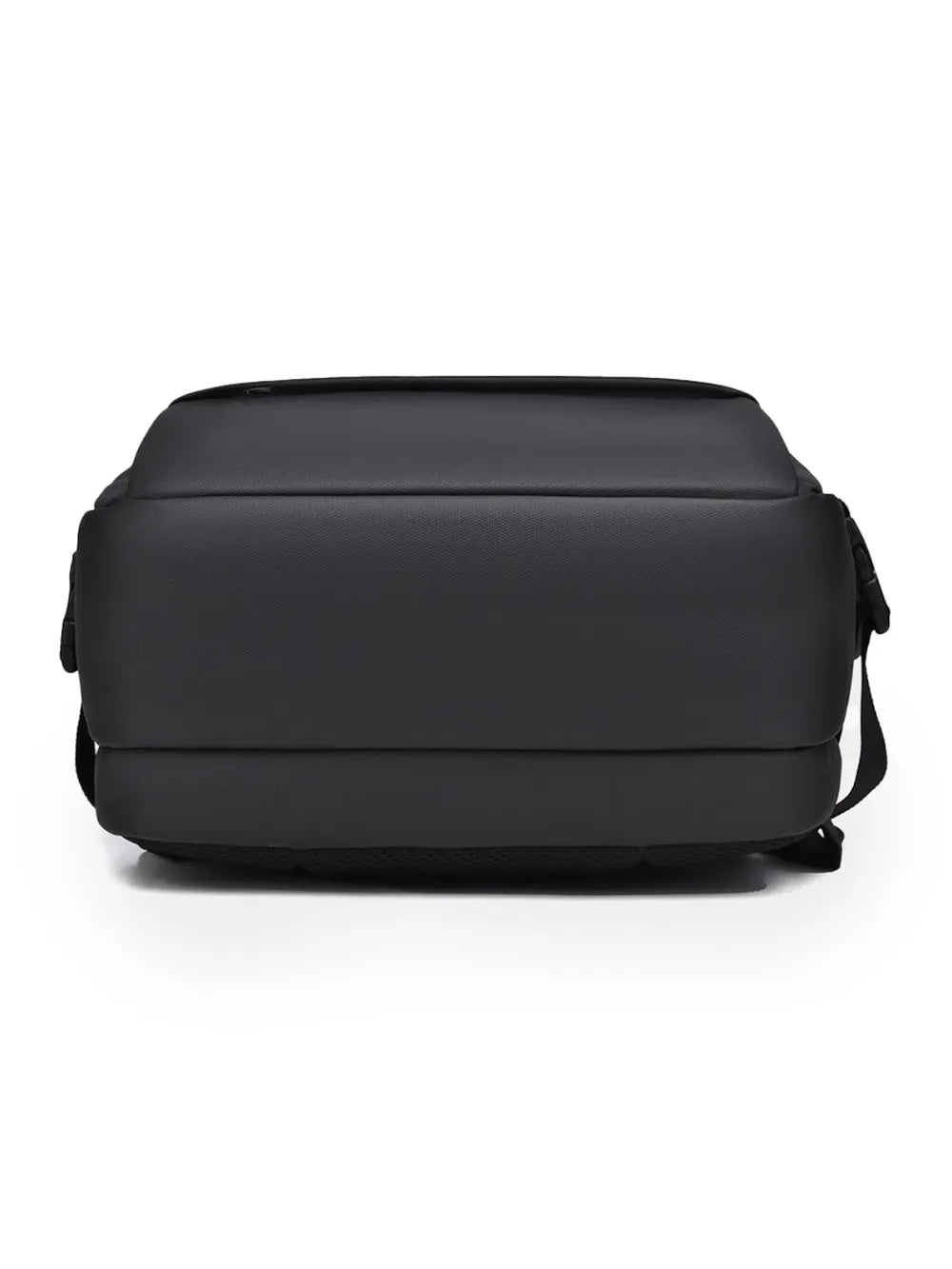 Multi-Pocket Leather Backpack — Adjustable Straps Business Casual Bag in Black & Dark Gray