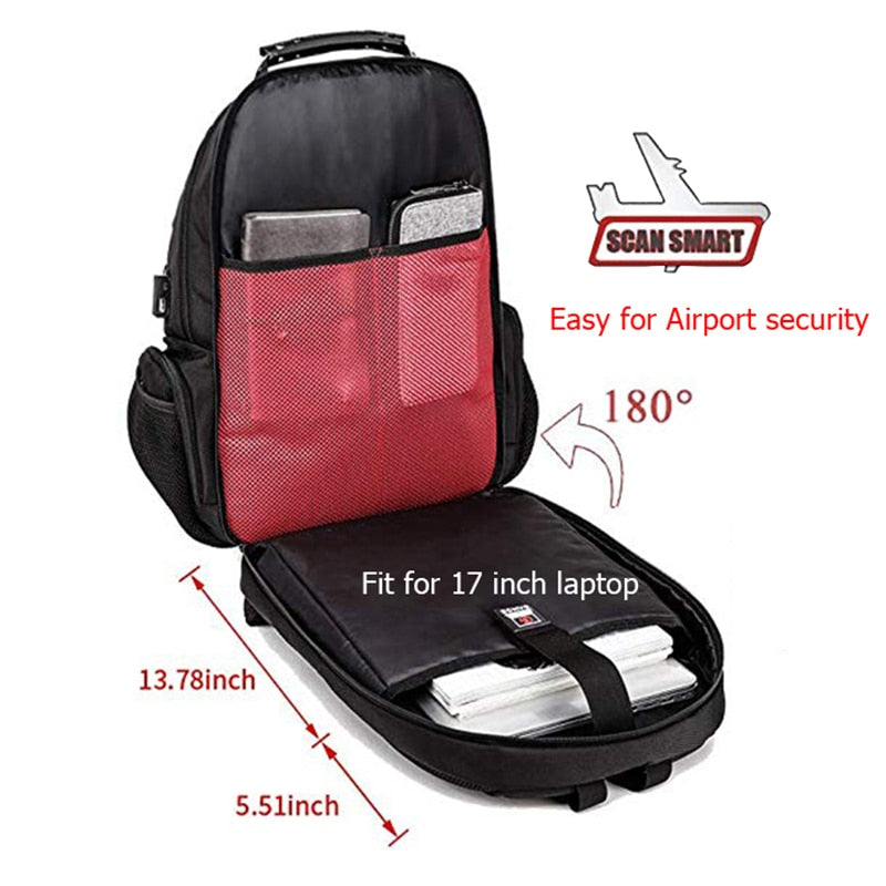 Large 15.6-Inch USB Laptop Travel Backpack