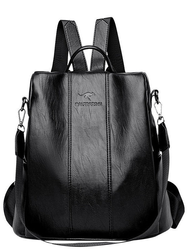 Women's Soft Leather Backpack — Minimalist Shoulder Bag for College & Everyday Use
