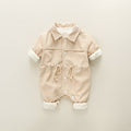 Fall Winter Thickened Corduroy Romper for Baby Boys 0-1 Years