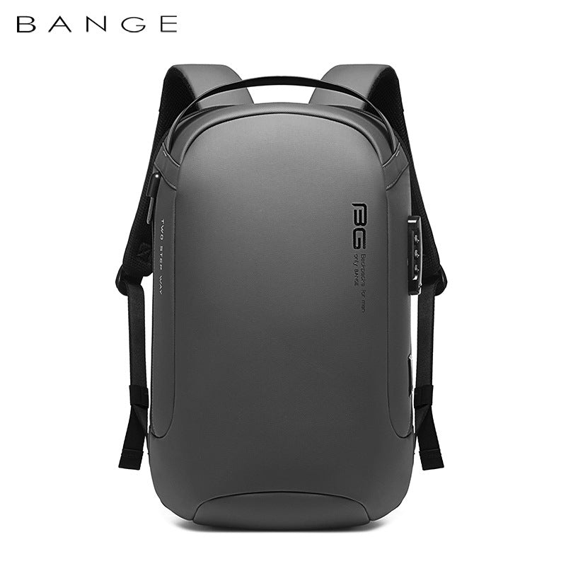 BANGE Fashion Business Backpack — Anti-Theft Lightweight Laptop Commuter Bag in Black & Grey