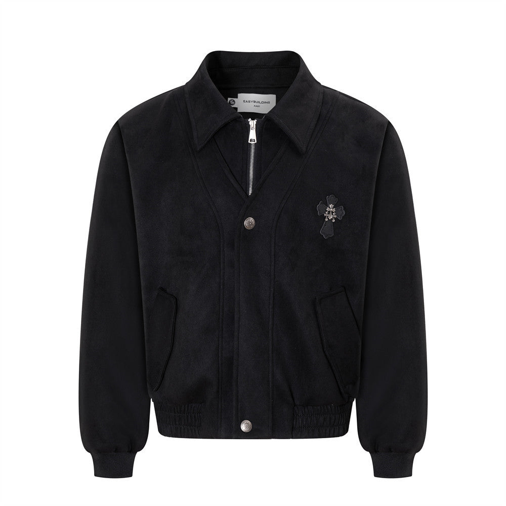 Collar baseball jacket for men
