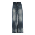 Women's Washed Straight Jeans  Loose Floor-Length Wide-Leg Pants