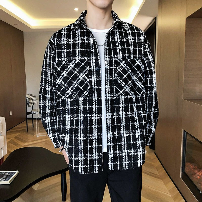 Men’s Relaxed-Fit Plaid Shirt Jacket