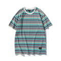 Japanese-Style Casual Striped Short-Sleeve T-Shirt Summer 2026 Loose Versatile Ins Trendy Brand Couple's Outfit Round Neck Loose Fit