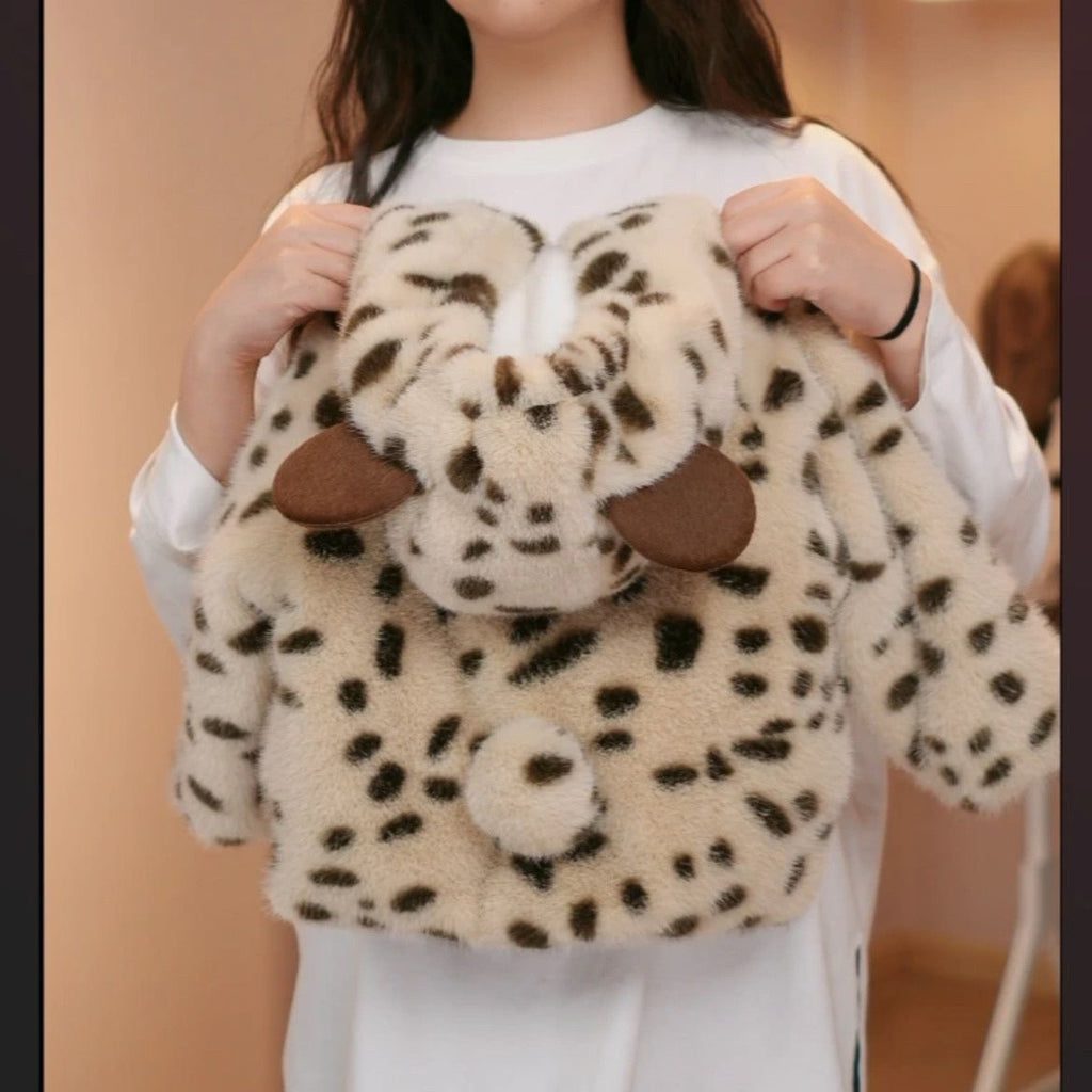 Kids Thickened Fleece Jacket Leopard Print Warm Autumn Winter Outerwear