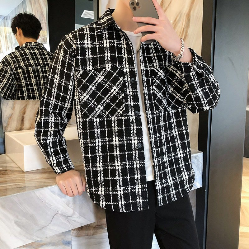 Men’s Relaxed-Fit Plaid Shirt Jacket
