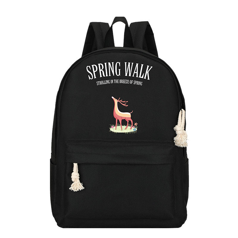 Rainbow Cat Anime Oxford Cloth Backpack — Cartoon Character School Bag for Kids & Teens