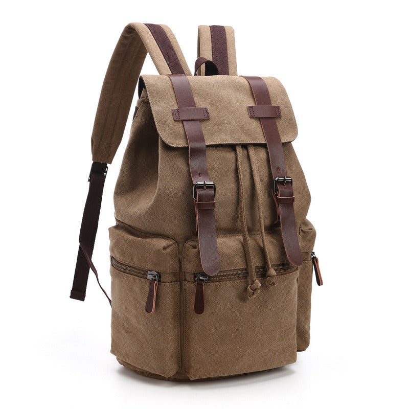 Canvas Travel & School Backpack — Large Capacity Laptop Bag with Multi-Compartment Organisation