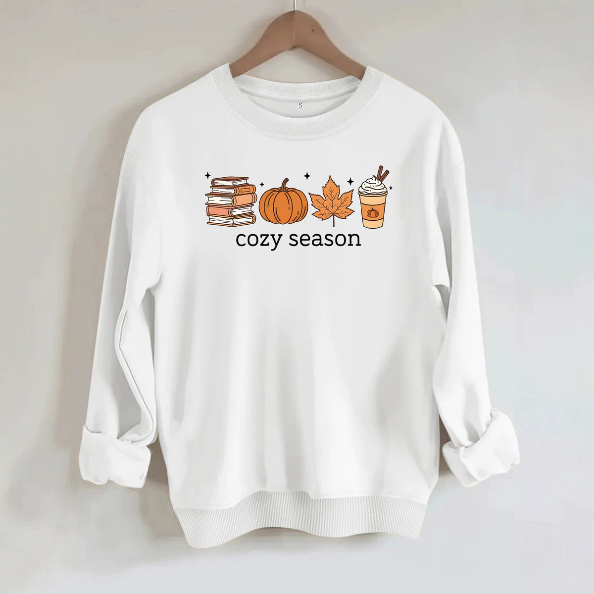 Printed loose women's fleece hoodie