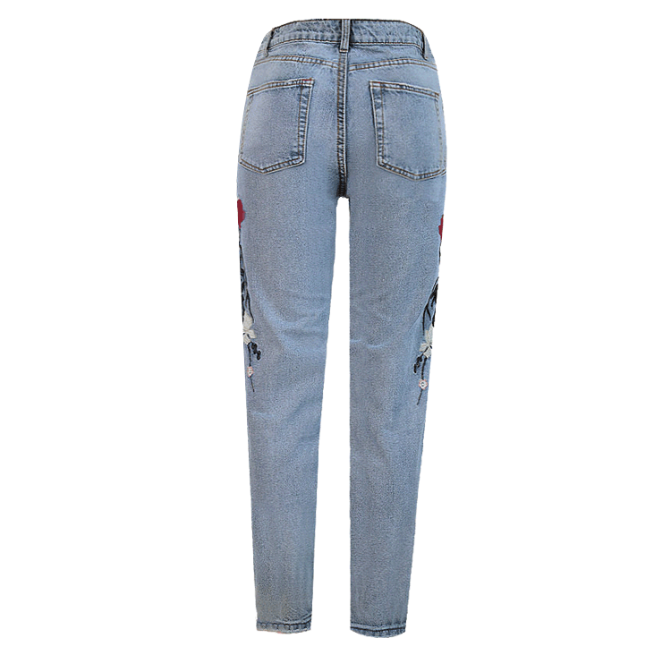 Women’s High-Waisted Embroidered Cropped Jeans