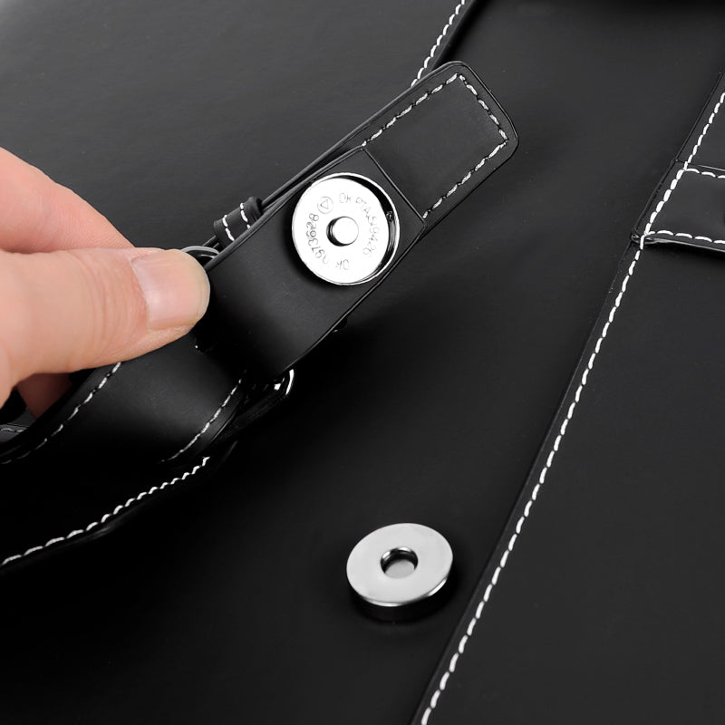 Men's PU Leather Laptop Backpack — Large Capacity Business Travel Bag