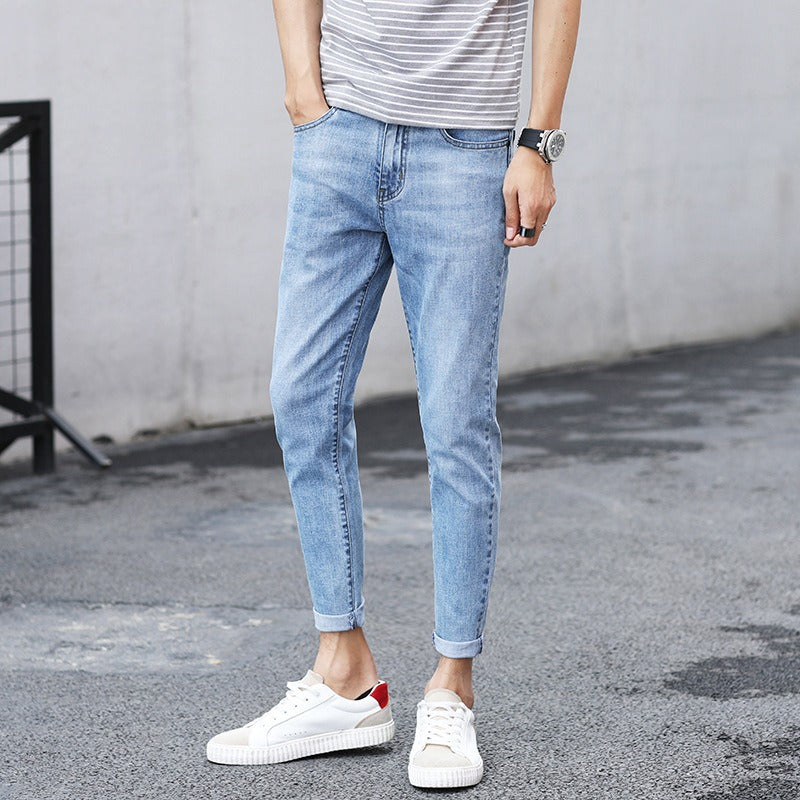 Men’s Mid-Rise Tapered Cropped Jeans