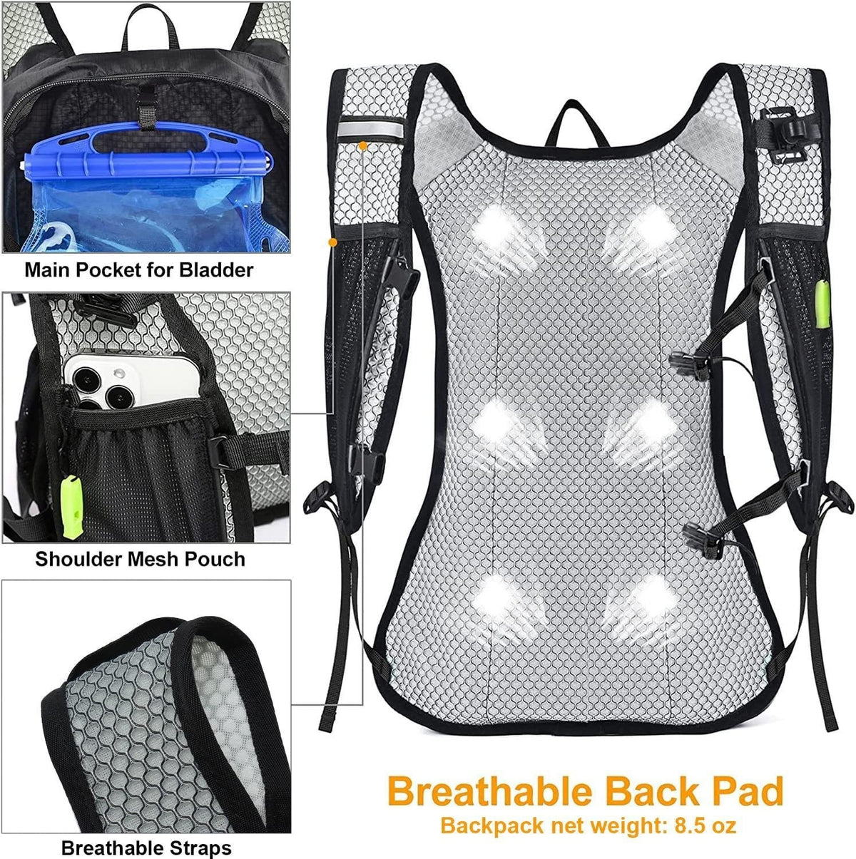 Lightweight 2L Hydration Backpack for Hiking & Cycling