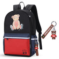 Street Trend Character Backpack — Anti-Theft Oxford Cloth School Bag with Bear, Tiger & Lucky Cat Print
