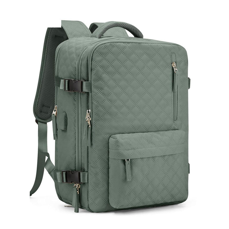 Expandable Travel & Laptop Backpack — 20–35L Oxford Carry-On Bag, Fits 15.6" Laptop