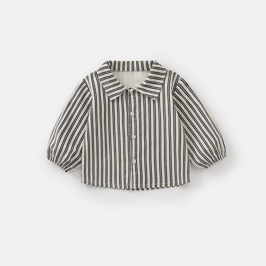 Baby Girl Outfit Set with Stripe Shirt, Cartoon Vest and Jeans Pants Three-Piece Set