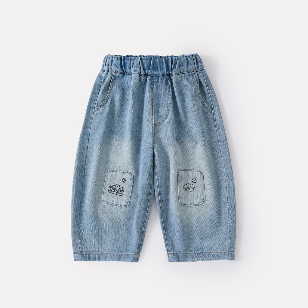 Boy Plaid Shirt Set Button-Down Shirt Jeans Pants 3-Piece Set