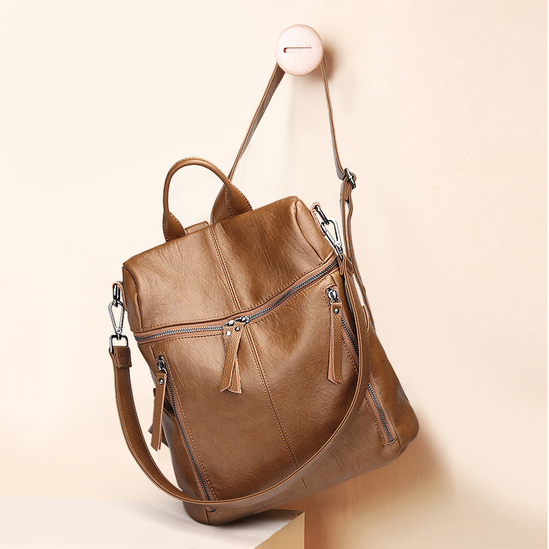 Women’s Cowhide and PU Everyday Backpack