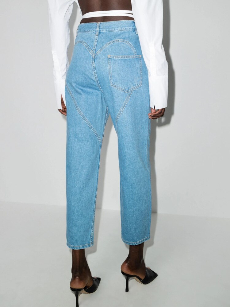 Women’s Heart-Detail Cut-Out Straight-Leg Jeans