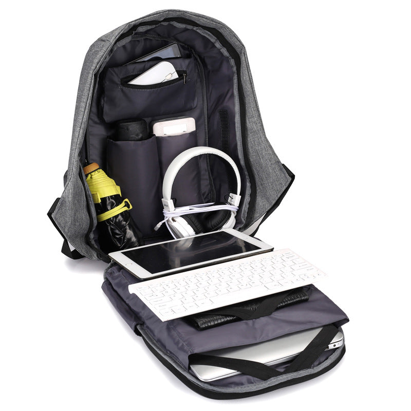 Anti-Theft Travel Backpack with USB Charging Port — Waterproof 20–35L Laptop & School Bag
