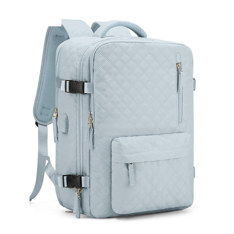 Expandable Travel & Laptop Backpack — 20–35L Oxford Carry-On Bag, Fits 15.6" Laptop