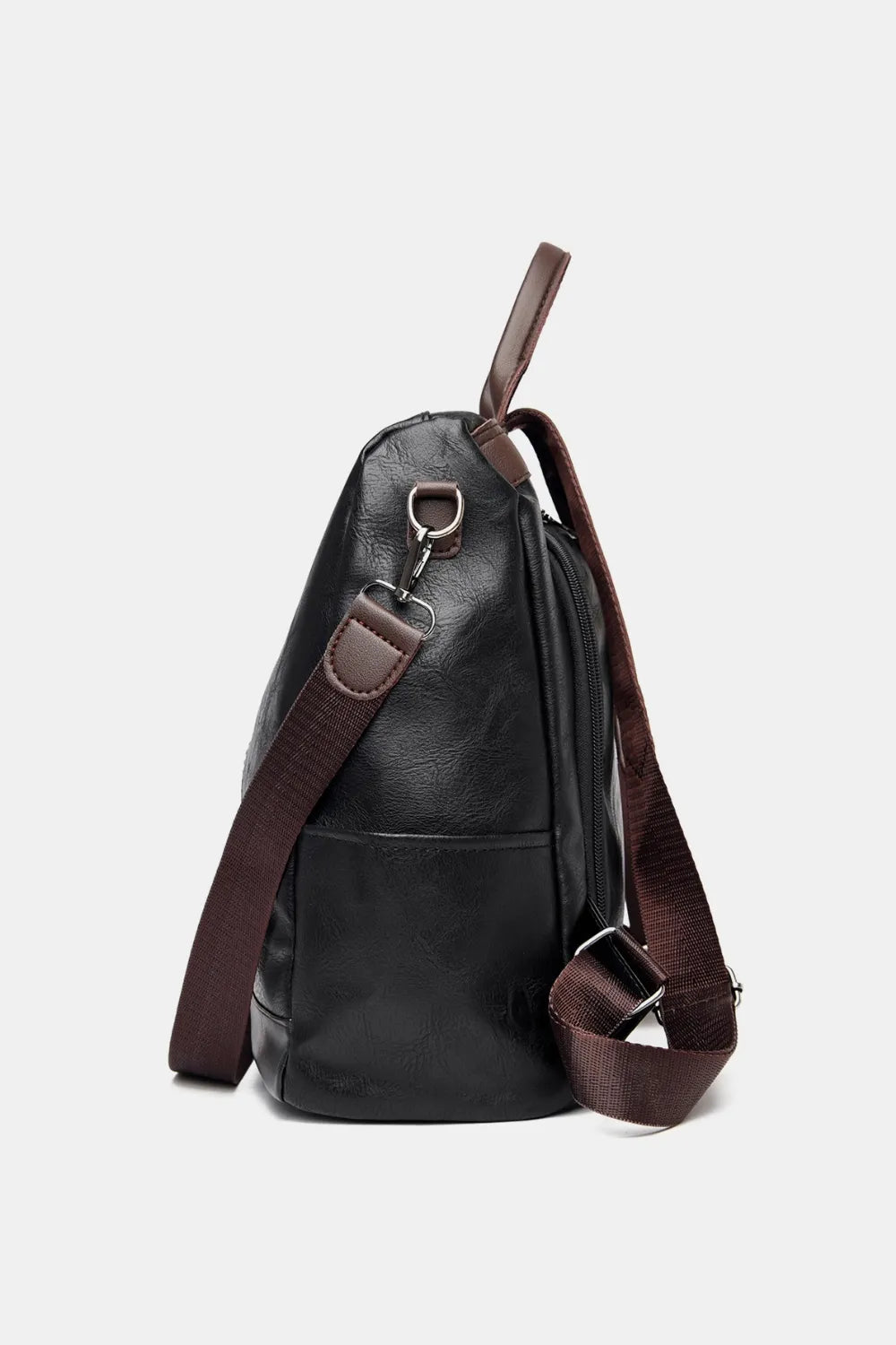 PU Leather Backpack — Casual Work & Travel Bag | Black, Dark Green, Caramel