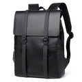 PU Leather Backpack — Medium Adjustable Strap Bag in Black
