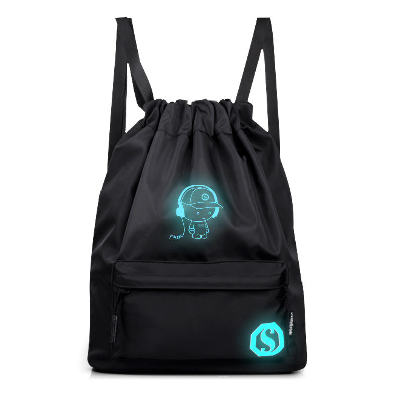 Digital Print Drawstring Backpack — Lightweight Polyester School & Gym Bag