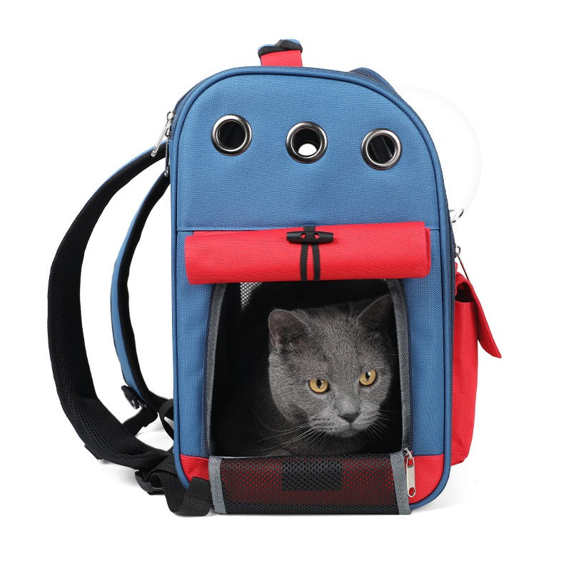 Pet Carrier Backpack — Breathable Foldable Oxford Bag for Cats & Small Dogs