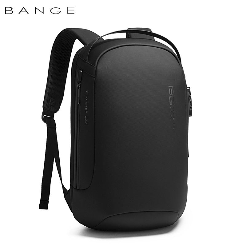 BANGE Fashion Business Backpack — Anti-Theft Lightweight Laptop Commuter Bag in Black & Grey
