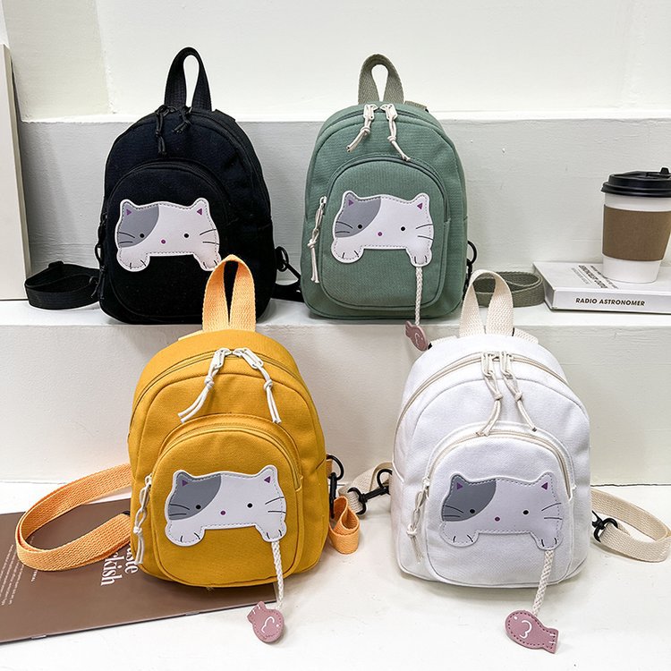 Girls' Cute Mini Nylon Backpack — Small Square Fashion School Bag for Kindergarten & Travel