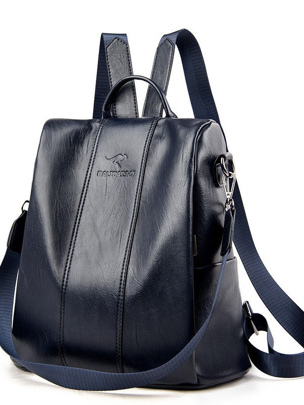 Women's Soft Leather Backpack — Minimalist Shoulder Bag for College & Everyday Use